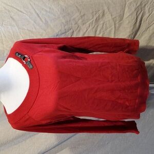 Ralph Lauren Swoop Neck Sweater w/Leather Detail SZ LG